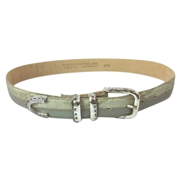 Leatherock Silver/Beige Genuine Leather Large